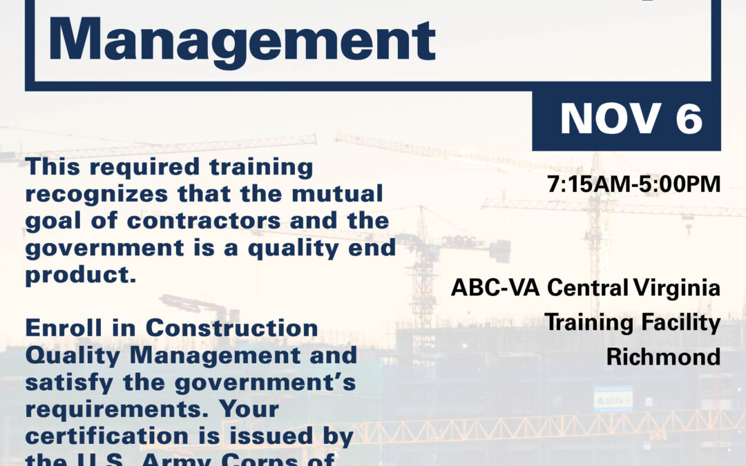 Construction Quality Management 11/6 CV