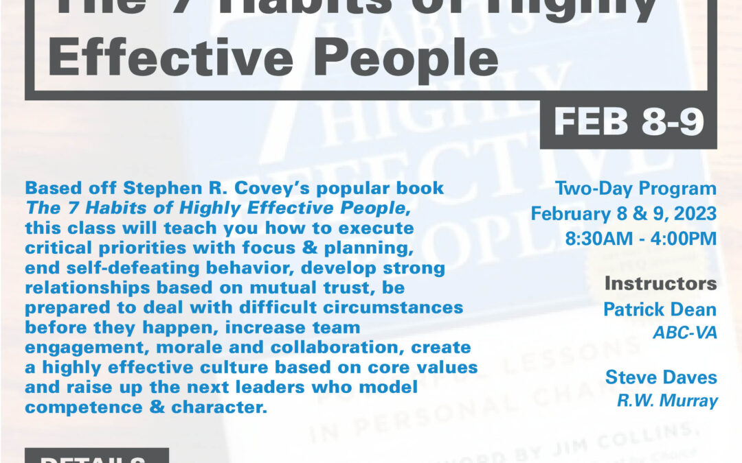 The 7 Habits of Highly Effective People Workshop 2/8 HR