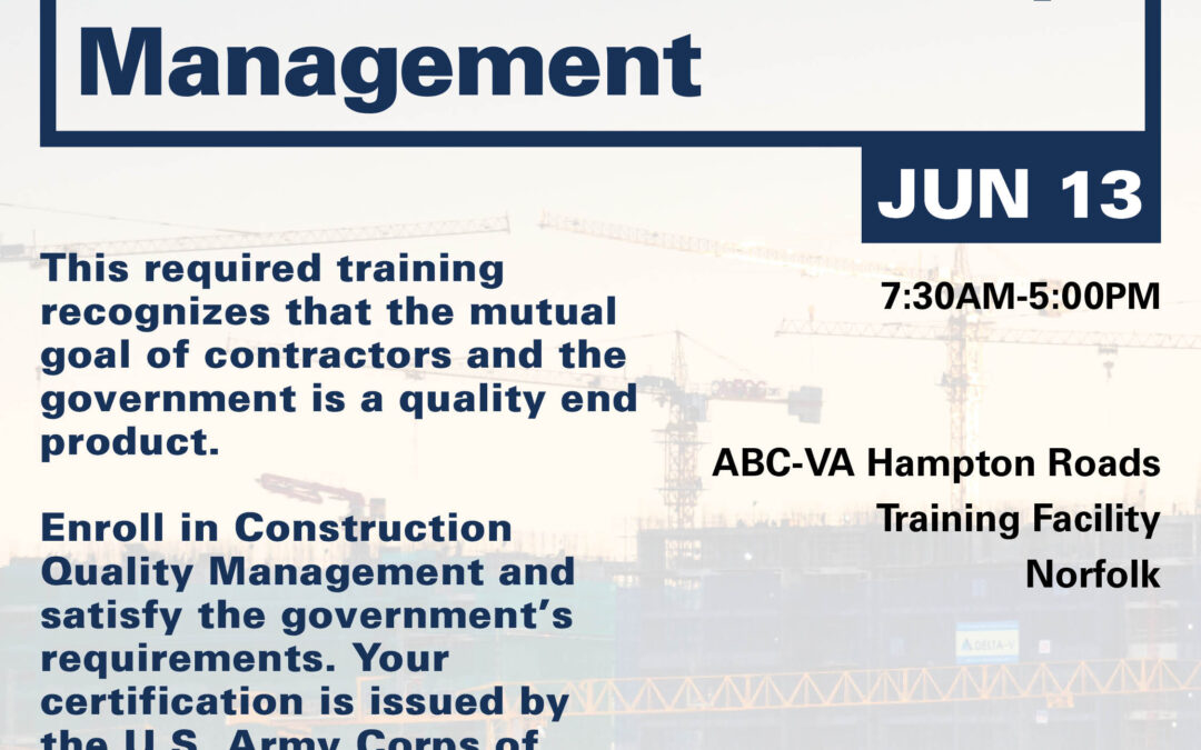 Construction Quality Management 6/13 HR