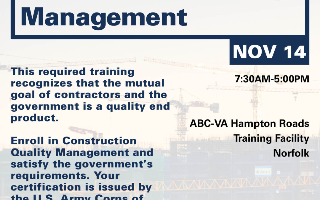 Construction Quality Management 11/14 HR