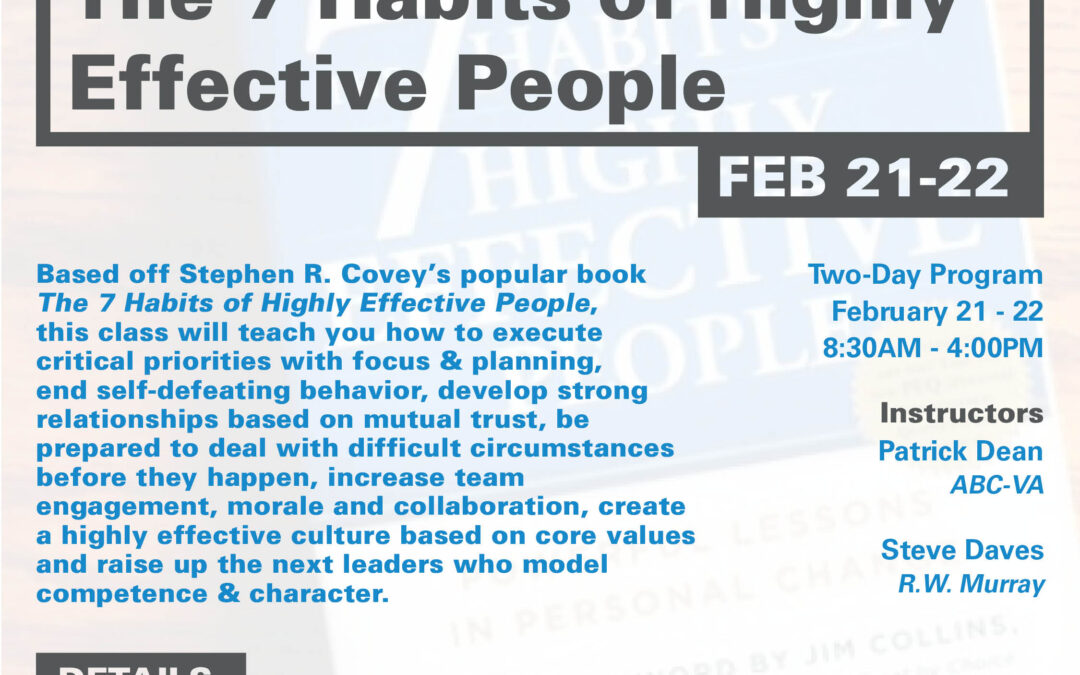 The 7 Habits of Highly Effective People Workshop 2/21 NV