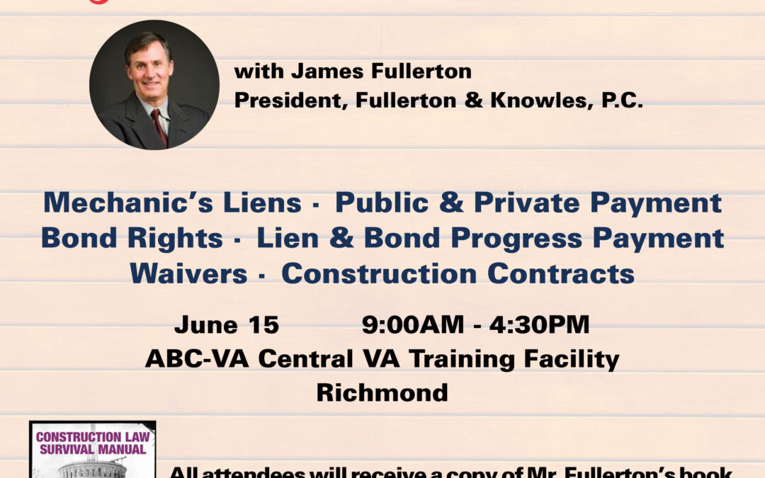 Construction Law Survival Seminar 6/15 CV