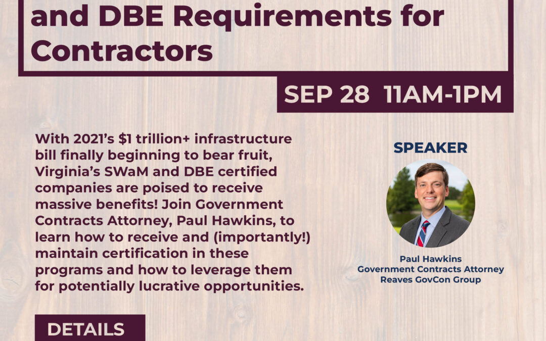 Navigating Virginia SWaM and DBE Requirements for Contractors 9/28 CV