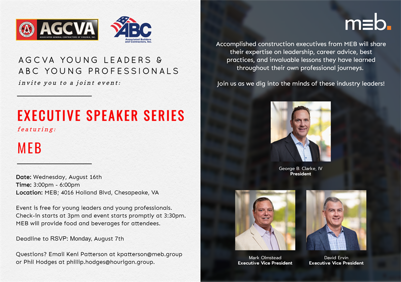 Young Professionals: Executive Speaker Series with MEB 8/16 HR