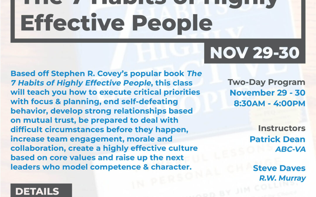 The 7 Habits of Highly Effective People Workshop 11/29 NV **FULL**