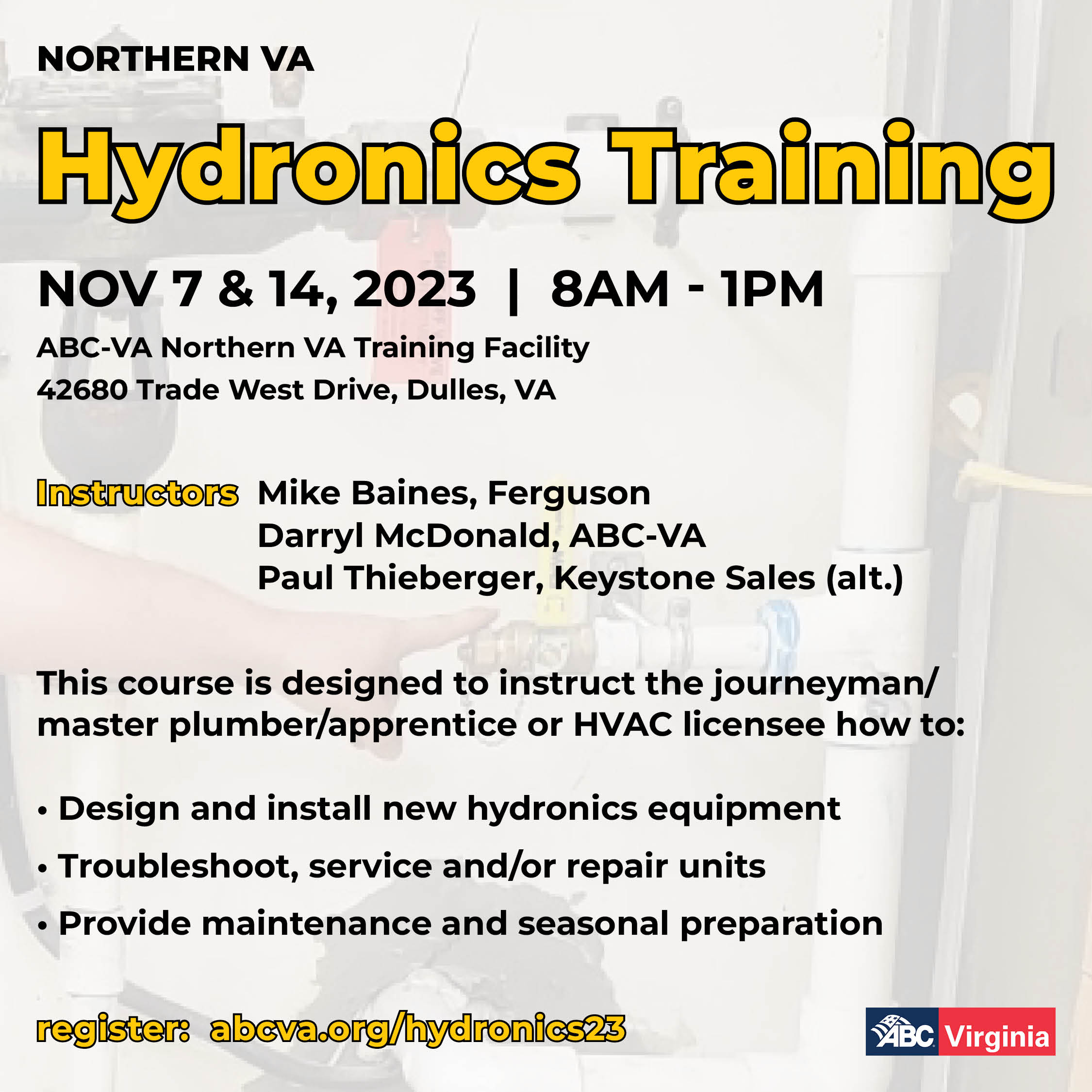 NV Hydronics Training ABC Virginia HVAC Plumbing Nov 7 WEB