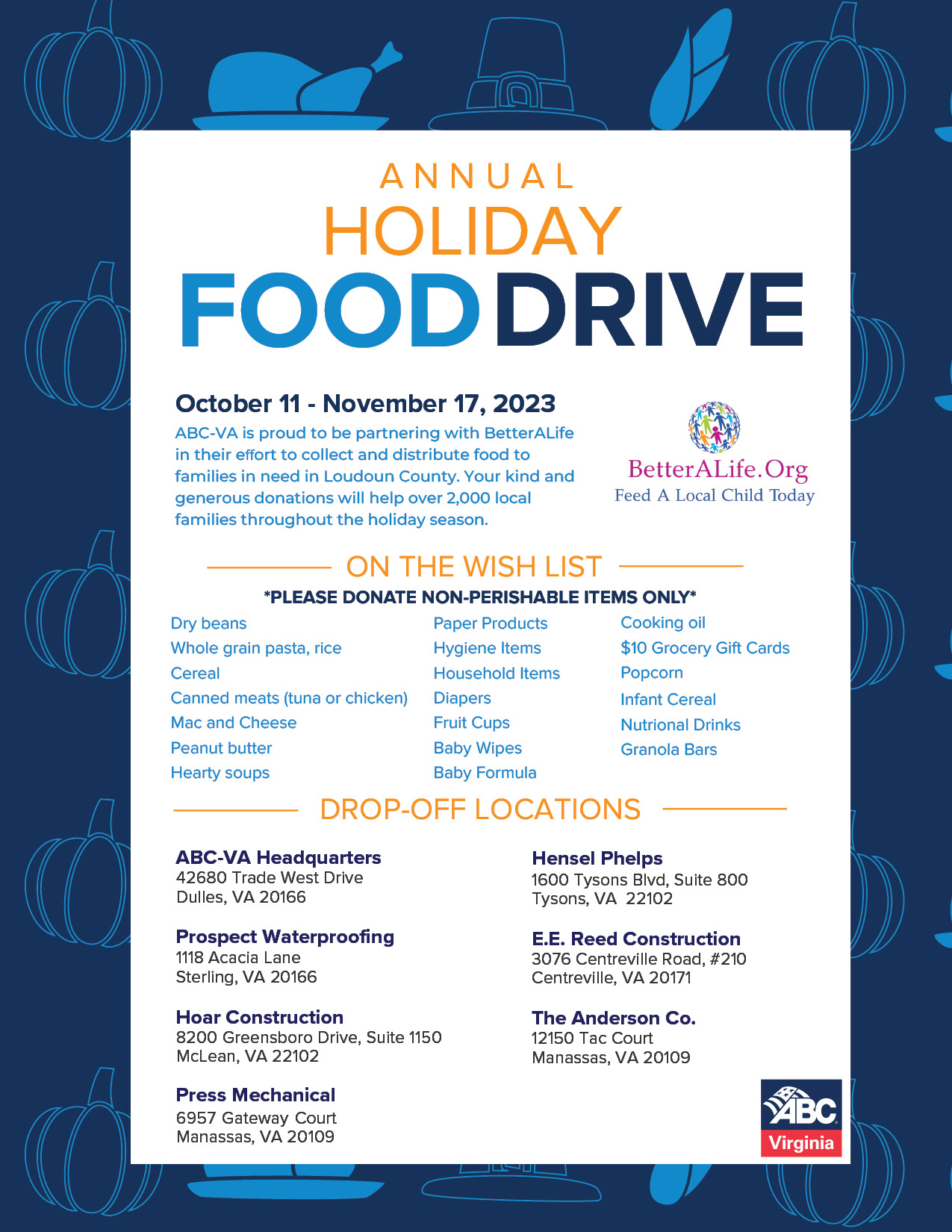 2023 Northern VA Holiday Food Drive 2023 Northern VA Holiday Food Drive